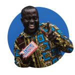 Man holding Tony's Chocolonely for bespoke launch campaign.
