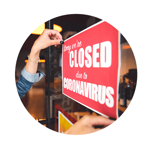Image of sign for shop closed due to coronavirus