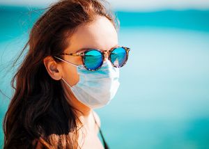 Woman wearing facemask due to COVID pandemic