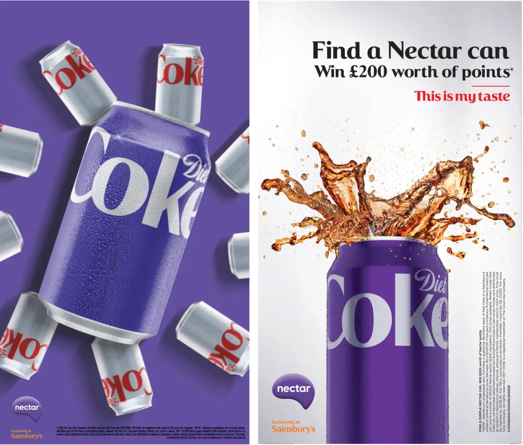 nectar purple coke can campaign ads examples